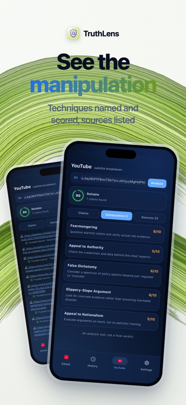 TruthLens app — manipulation patterns